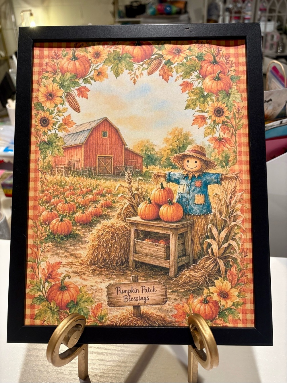 Pumpkin Patch Blessings Framed 8x10 Art